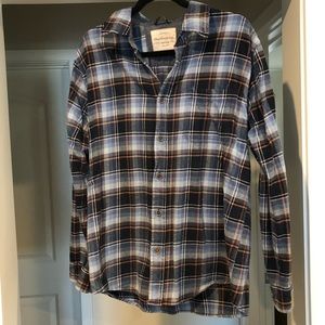 Blue and tan flannel